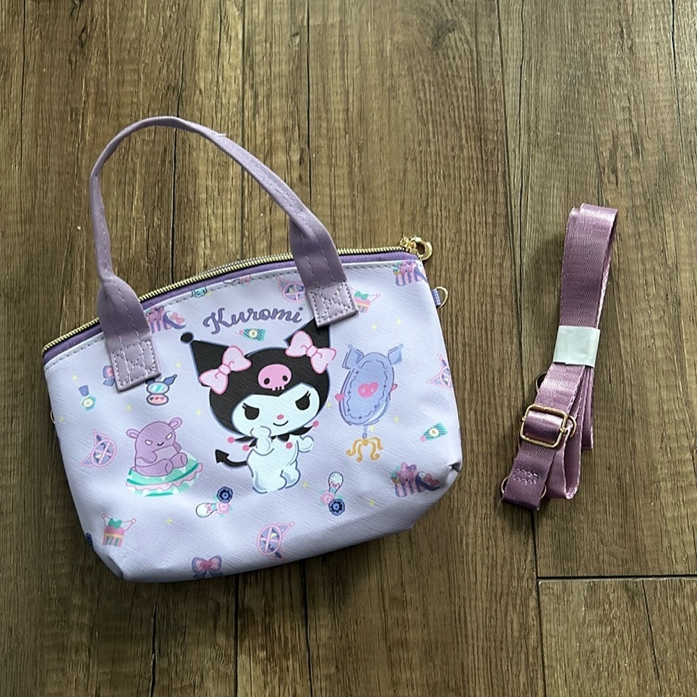 Cute Sanrio Hello Kitty Kuromi purse for girls leather Pu with strap
